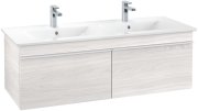 Тумба под раковину Villeroy & Boch Venticello 125,3х50,2 см ДСП/МДФ белое дерево/ручка алюминий белый A93902E8