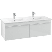 Тумба под раковину Villeroy & Boch Venticello 125,3х50,2 МДФ стекло глянцевое белое/ручка алюминий белый A93902RE