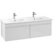 Тумба под раковину Villeroy & Boch Venticello 125,3х50,2 МДФ стекло глянцевое белое/ручка алюминий белый A93902RE