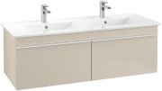 Тумба під раковину Villeroy&Boch Venticello 125,3х50,2 см ДСП м'який сірий/ручка алюміній білий A93902VK