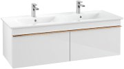 Тумба под раковину Villeroy & Boch Venticello 125,3х50,2 см МДФ глянцевый белый/ручка медь A93905DH