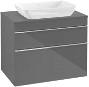 Тумба под раковину Villeroy & Boch Venticello 75,7х50,2 см МДФ глянцевый серый/ручка хром A94001FP