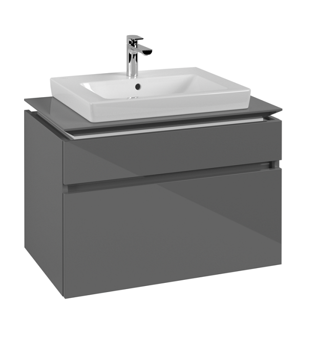 Тумба под раковину Villeroy & Boch Legato 80х55 см МДФ/ДСП глянцевый серый B67900FP