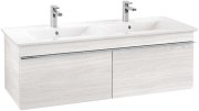 Тумба під раковину Villeroy & Boch Venticello 125,3х50,2 см ДСП/МДФ біле дерево/ручка хром A93901E8