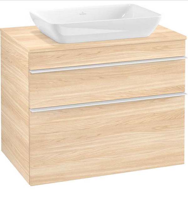 Тумба под раковину Villeroy & Boch Venticello 75,7х50,2 см ДСП вяз печатный/ручка алюминий белый A94002PN