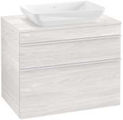 Тумба под раковину Villeroy & Boch Venticello 75,7х50,2 см ДСП/МДФ белое дерево/ручка алюминий белый A94002E8