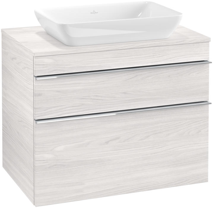 Тумба под раковину Villeroy & Boch Venticello 75,7х50,2 см ДСП/МДФ белое дерево/ручка хром A94001E8