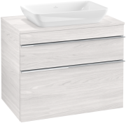 Тумба під раковину Villeroy & Boch Venticello 75,7х50,2 см ДСП/МДФ біле дерево/ручка хром A94001E8