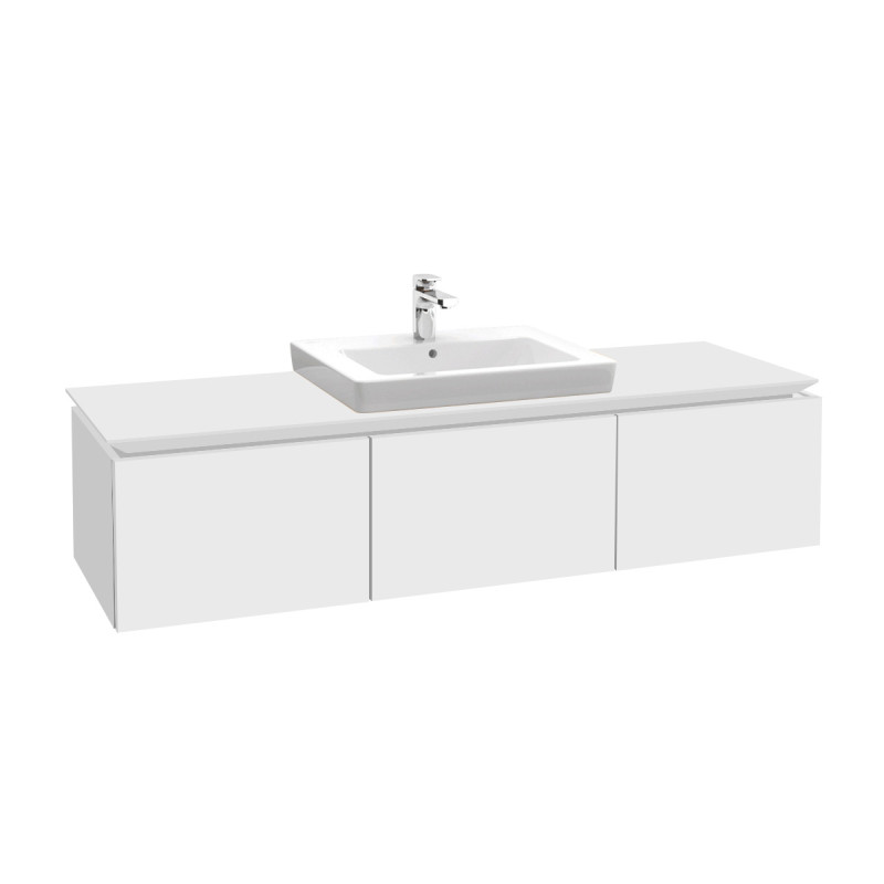 Тумба під раковину Villeroy & Boch Legato 140х38 см ДСП білий матовий B68400MS