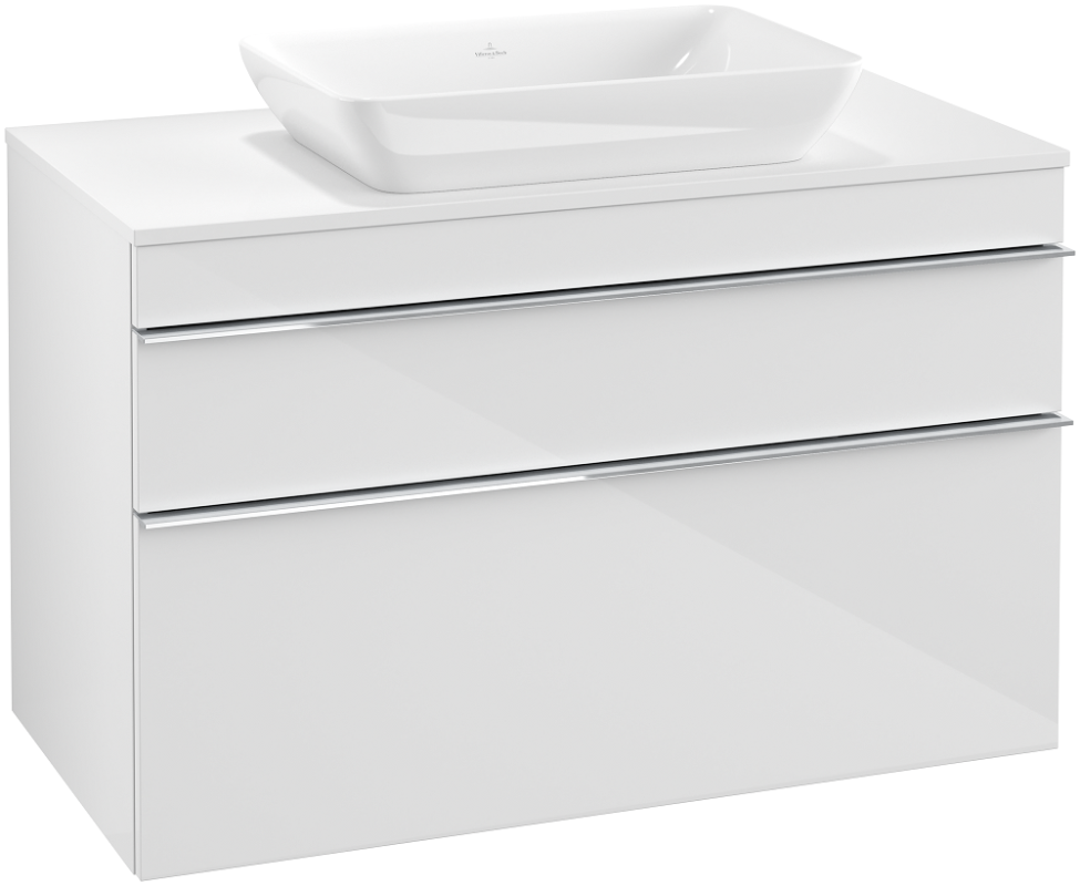 Тумба под раковину Villeroy & Boch Venticello 95,7х50,2 см МДФ глянцевый белый/ручка хром A94101DH