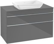 Тумба під раковину Villeroy & Boch Venticello 95,7х50,2 см МДФ глянсовий сірий/ручка хром A94101FP
