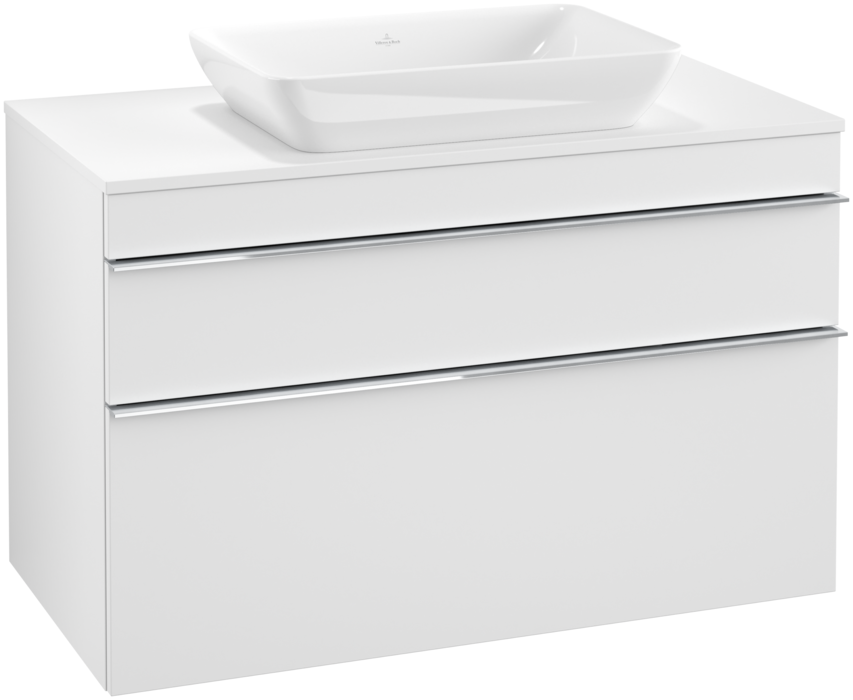 Тумба под раковину Villeroy & Boch Venticello 95,7х50,2 см ДСП/МДФ белый матовый/ручка хром A94101MS