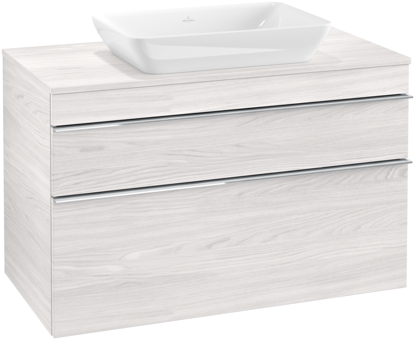 Тумба під раковину Villeroy & Boch Venticello 95,7х50,2 см ДСП/МДФ біле дерево/ручка хром A94101E8