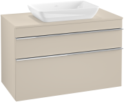 Тумба під раковину Villeroy & Boch Venticello 95,7х50,2 см ДСП м'який сірий/ручка хром A94101VK