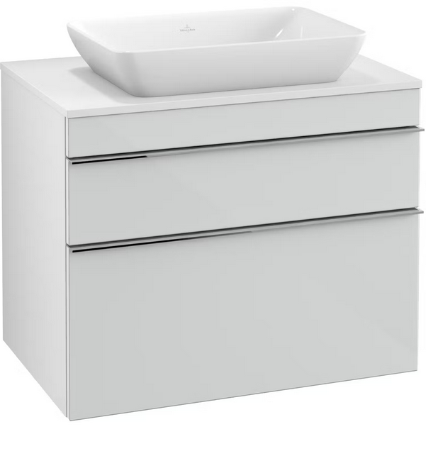 Тумба под раковину Villeroy & Boch Venticello 75,7х50,2 МДФ стекло глянцевое белое/ручка хром A94001RE