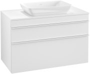 Тумба под раковину Villeroy & Boch Venticello 95,7х50,2 см ДСП/МДФ белый матовый/ручка алюминий белый A94102MS