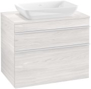 Тумба під раковину Villeroy & Boch Venticello 75,7х50,2 см ДСП/МДФ біле дерево/ручка алюміній білий A94002E8