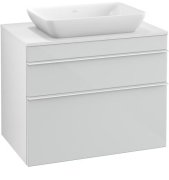 Тумба под раковину Villeroy & Boch Venticello 75,7х50,2 МДФ стекло глянцевое белое/ручка алюминий белый A94002RE
