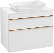 Тумба під раковину Villeroy & Boch Venticello 75,7х50,2 см ДСП/МДФ білий матовий/ручка мідь A94005MS