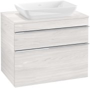 Тумба под раковину Villeroy & Boch Venticello 75,7х50,2 см ДСП/МДФ белое дерево/ручка хром A94001E8