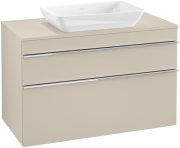 Тумба під раковину Villeroy & Boch Venticello 95,7х50,2 см ДСП м'який сірий/ручка хром A94101VK