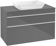 Тумба під раковину Villeroy & Boch Venticello 95,7х50,2 см МДФ глянсовий сірий/ручка алюміній білий A94102FP