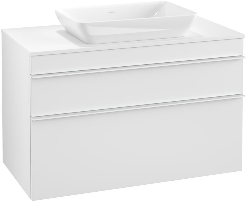 Тумба под раковину Villeroy & Boch Venticello 95,7х50,2 см ДСП/МДФ белый матовый/ручка алюминий белый A94102MS