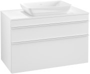 Тумба під раковину Villeroy & Boch Venticello 95,7х50,2 см ДСП/МДФ білий матовий/ручка алюміній білий A94102MS