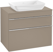Тумба под раковину Villeroy & Boch Venticello 75,7х50,2 см ДСП трюфель серый/ручка хром A94001VG