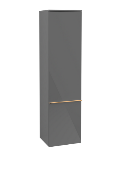 Пенал Villeroy & Boch Venticello 40,4х37,2х154,6 см петлі праворуч МДФ глянсовий сірий/ручка мідь A95115FP