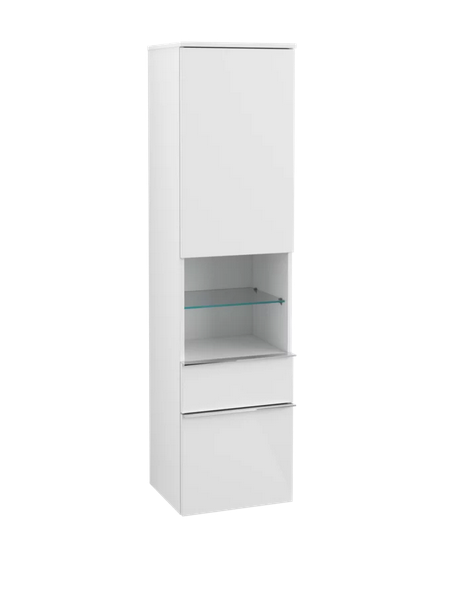 Пенал Villeroy & Boch Venticello 40,4х37,2х154,6 см петлі зліва МДФ глянсовий білий/ручка хром A95201DH