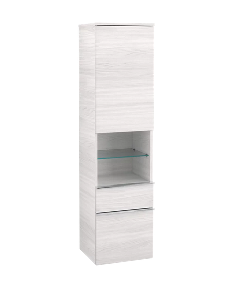 Пенал Villeroy & Boch Venticello 40,4х37,2х154,6 см петлі зліва ДСП/МДФ біле дерево/ручка хром A95201E8