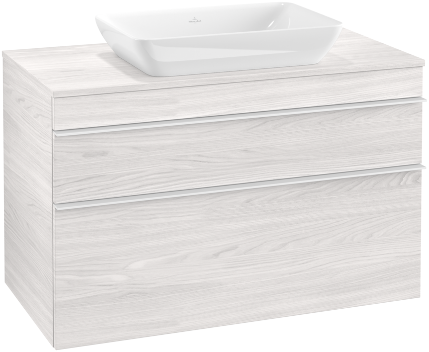 Тумба под раковину Villeroy & Boch Venticello 95,7х50,2 см ДСП/МДФ белое дерево/ручка алюминий белый A94102E8