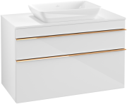 Тумба под раковину Villeroy & Boch Venticello 95,7х50,2 см МДФ глянцевый белый/ручка медь A94105DH