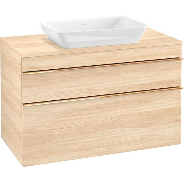 Тумба под раковину Villeroy & Boch Venticello 95,7х50,2 см ДСП вяз печатный/ручка медь A94105PN