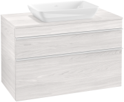 Тумба під раковину Villeroy & Boch Venticello 95,7х50,2 см ДСП/МДФ біле дерево/ручка алюміній білий A94102E8
