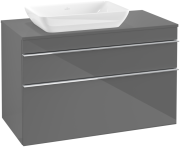 Тумба под раковину Villeroy & Boch Venticello 95,7х50,2 см МДФ глянцевый серый/ручка хром  A94201FP