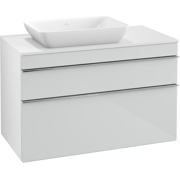 Тумба под раковину Villeroy & Boch Venticello 95,7х50,2 МДФ стекло глянцевое белое/ручка хром A94201RE