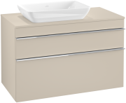 Тумба под раковину Villeroy & Boch Venticello 95,7х50,2 см ДСП мягкий серый/ручка хром A94201VK