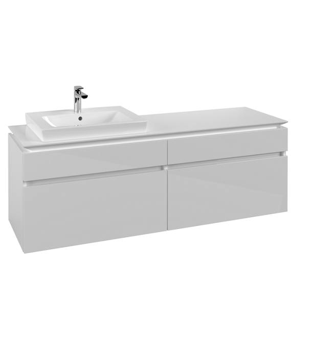 Тумба под раковину Villeroy & Boch Legato 160х55 см МДФ/ДСП белый глянцевый B68900DH