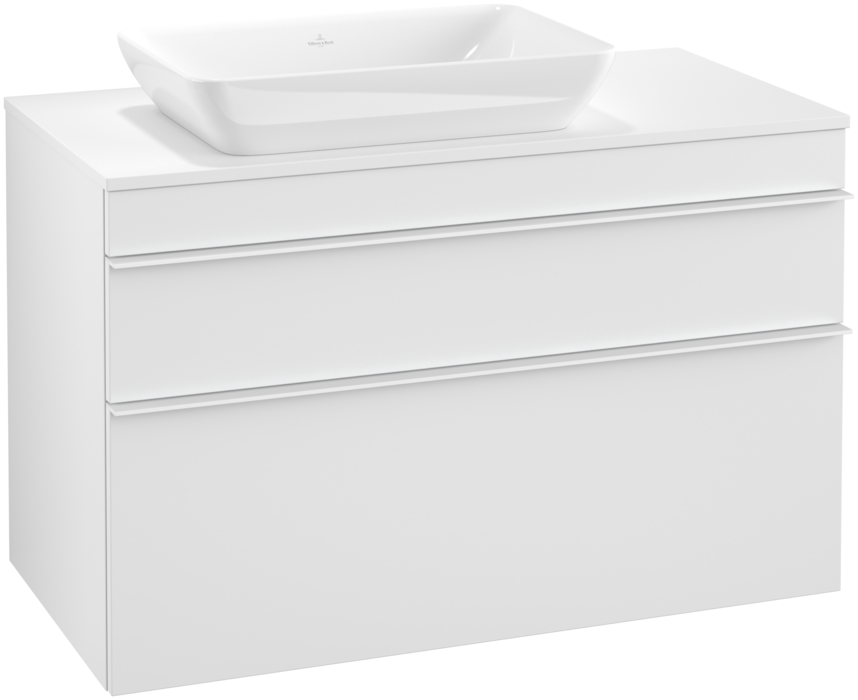 Тумба под раковину Villeroy & Boch Venticello 95,7х50,2 см ДСП/МДФ белый матовый/ручка алюминий белый A94202MS