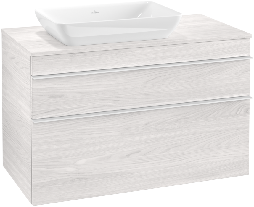 Тумба під раковину Villeroy & Boch Venticello 95,7х50,2 см ДСП/МДФ біле дерево/ручка алюміній білий A94202E8