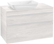 Тумба под раковину Villeroy & Boch Venticello 95,7х50,2 см ДСП/МДФ белое дерево/ручка алюминий белый A94202E8