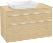 Тумба під раковину Villeroy & Boch Venticello 95,7х50,2 см ДСП північний дуб/ручка алюміній білий A94202VJ