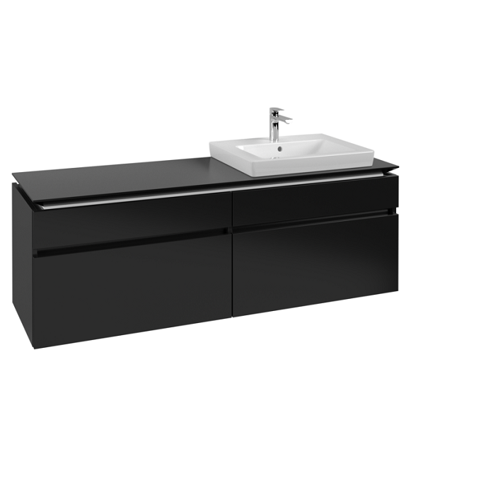 Тумба под раковину Villeroy & Boch Legato 160х55 см МДФ/ДСП черный матовый лак B69100PD