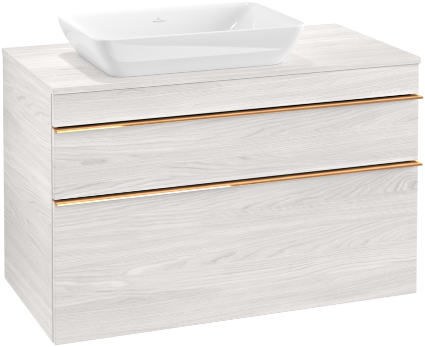 Тумба под раковину Villeroy & Boch Venticello 95,7х50,2 см ДСП/МДФ белое дерево/ручка медь A94205E8