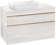 Тумба под раковину Villeroy & Boch Venticello 95,7х50,2 см ДСП/МДФ белое дерево/ручка медь A94205E8