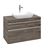 Тумба під раковину Villeroy & Boch Venticello 95,7х50,2 см ДСП кам'яний дуб/ручка алюміній білий A94102RK
