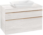 Тумба під раковину Villeroy & Boch Venticello 95,7х50,2 см ДСП/МДФ біле дерево/ручка мідь A94105E8