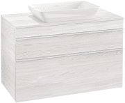 Тумба під раковину Villeroy & Boch Venticello 95,7х50,2 см ДСП/МДФ біле дерево/ручка алюміній білий A94102E8